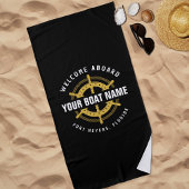Willkommen an Bord des Schiffes Name Schwarz & Gol Strandtuch