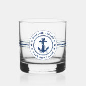 Willkommen an Bord des Schiffes Name Stilvolle Ank Whiskyglas (Vorderseite)
