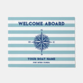 Willkommen an Bord des Schiffes Nautical Stripes N Fußmatte (Vorderseite)