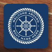 Willkommen an Bord des Schiffs Name des Schiffes Getränkeuntersetzer