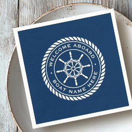 Willkommen an Bord des Schiffs Name des Schiffes Serviette