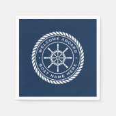 Willkommen an Bord des Schiffs Name des Schiffes Serviette (Vorderseite)