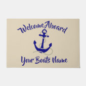 Willkommen an Bord des Seeboots-Namensankers Fußmatte (Vorderseite)