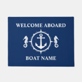 Willkommen an Bord des Seepferds Name Nautical Anc Fußmatte (Vorderseite)