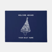 Willkommen an Bord des Segelbootes Name Fußmatte (Vorderseite)