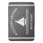 Willkommen an Bord des Wasserschiffs Grauer Name Badematte (Vorderseite Vertikal)