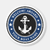 Willkommen an Bord Ihres Bootes Name Anchor Stars Magnet (Vorne)