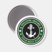 Willkommen an Bord Ihres Bootes Name Anchor Sterne Magnet (Vorderseite/Rückseite)