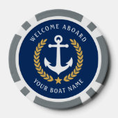 Willkommen an Bord Ihres Bootes Name Nautic Style Pokerchips (Rückseite)