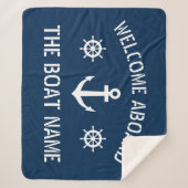 Willkommen an Bord Name nautische Medium Fleece Sherpadecke (Vorderseite)