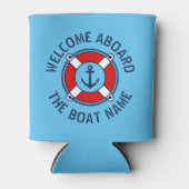 Willkommen an Bord Name nautischer Anker blau Mari Dosenkühler (Vorderseite)