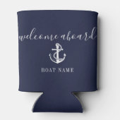 Willkommen an Bord Name Navy Blue Dosenkühler (Rückseite)