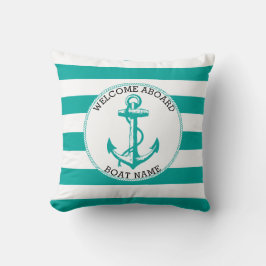 Willkommen an Bord - ⚓ Nautical Anchor - Aquamarin Kissen