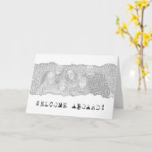 Willkommen an Bord! (Seitenriß) Karte (Gelbe Blume)