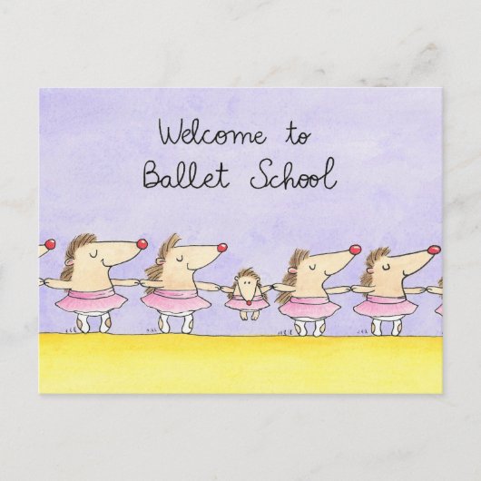 Willkommen an der Ballettschule Postkarte (Vorderseite)