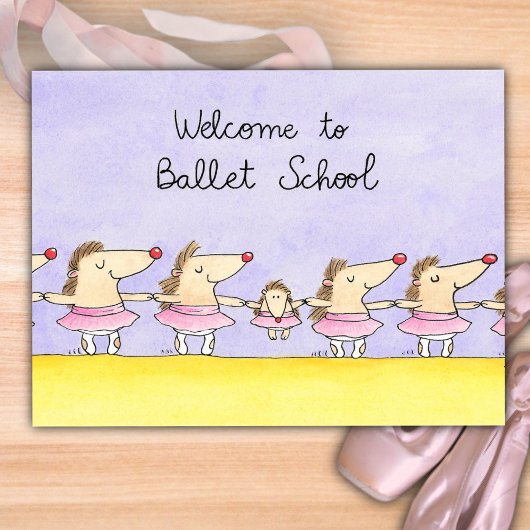 Willkommen an der Ballettschule Postkarte