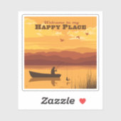 Willkommen an meinem glücklichen Ort Aufkleber (Blatt)