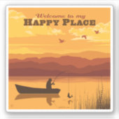 Willkommen an meinem glücklichen Ort Aufkleber (Vorderseite)