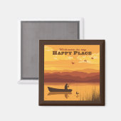 Willkommen an meinem glücklichen Ort Magnet (Vorderseite/Rückseite)