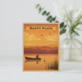 Willkommen an meinem glücklichen Ort Postkarte (Stehend Vorderseite)