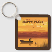 Willkommen an meinem glücklichen Ort Schlüsselanhänger (Vorderseite)