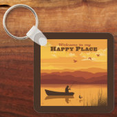 Willkommen an meinem glücklichen Ort Schlüsselanhänger (Vorderseite)