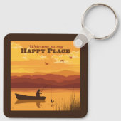 Willkommen an meinem glücklichen Ort Schlüsselanhänger (Rückseite)