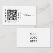Willkommen | Anpassbare QR-Code- und Logovorlage Visitenkarte (Vorne/Hinten)
