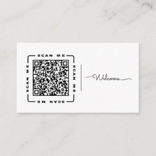 Willkommen Anpassbare QR-Code- und Logovorlage Visitenkarte