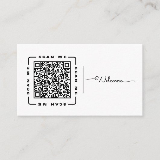 Willkommen | Anpassbare QR-Code- und Logovorlage Visitenkarte (Vorderseite)