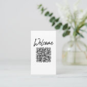 Willkommen | Anpassbare QR-Code- und Logovorlage Visitenkarte (Stehend Vorderseite)