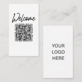 Willkommen | Anpassbare QR-Code- und Logovorlage Visitenkarte (Vorne/Hinten)