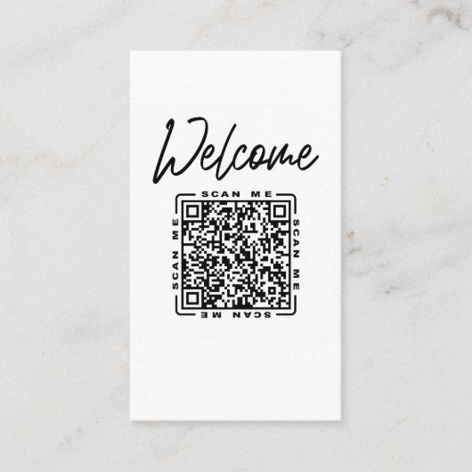 Willkommen | Anpassbare QR-Code- und Logovorlage Visitenkarte (Vorderseite)