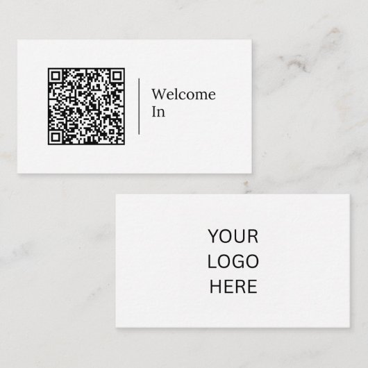 Willkommen | Anpassbarer QR-Code und Logo Visitenkarte (Vorne/Hinten)