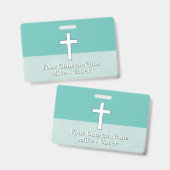 Willkommen Aquamarin White Christlich Church Usher Ausweis (Front & Back)