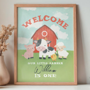 Willkommen auf dem Bauernhof Jungen Geburtstag  Poster