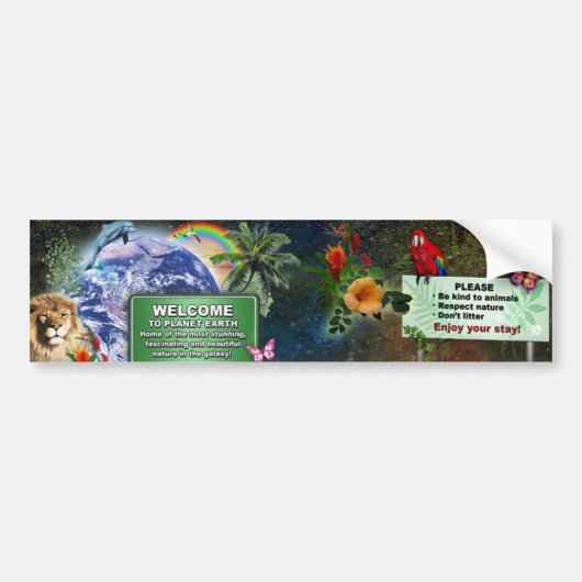 Willkommen auf dem Planeten Erde Autoaufkleber (Vorne)