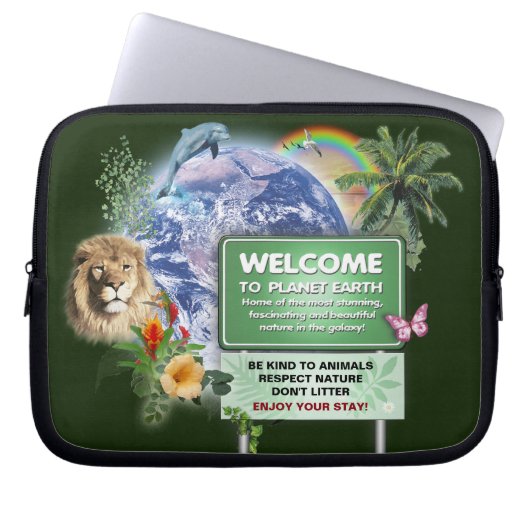 Willkommen auf dem Planeten Erde Laptopschutzhülle (Vorderseite)
