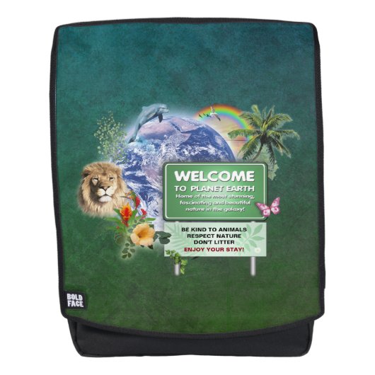 Willkommen auf dem Planeten Erde Rucksack (Vorderseite)
