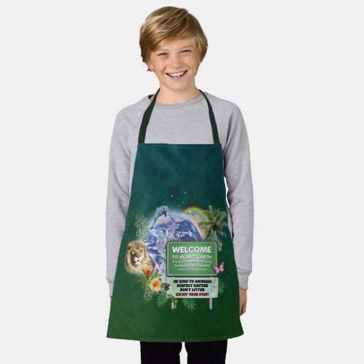 Willkommen auf dem Planeten Erde Schürze (Getragen)