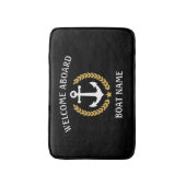 Willkommen auf dem Schiff Name Anchor Gold Laurel  Badematte (Vorderseite Vertikal)