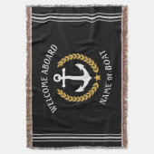 Willkommen auf dem Schiff Name Anchor Gold Laurel Decke (Vorderseite Vertikal)