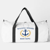 Willkommen auf dem Schiff Name Anchor Gold Laurel Duffle Bag (Vorderseite)