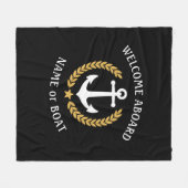 Willkommen auf dem Schiff Name Anchor Gold Laurel Fleecedecke (Vorderseite (Horizontal))