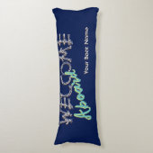 Willkommen auf dem Schiff Name Dark Navy Blue Naut Seitenschläferkissen (Vorderseite Vertikal)