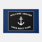 Willkommen auf dem Schiff Name Klassische Ankerflo Fußmatte (Vorderseite)