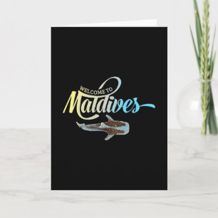 Willkommen auf den Malediven Walhai Urlaub Andenke Karte
