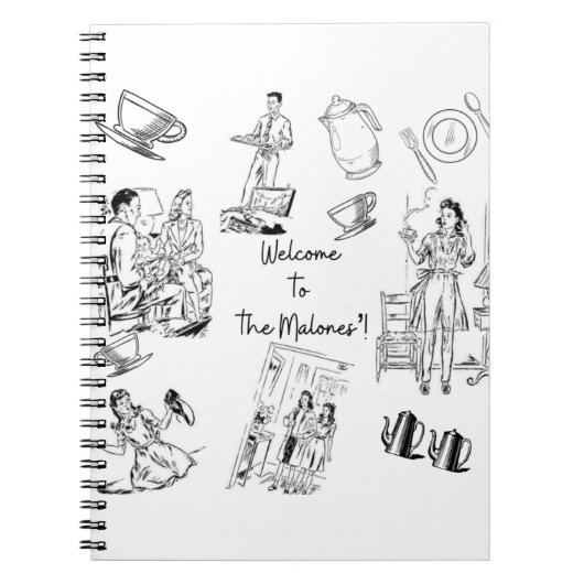 Willkommen auf den Malones! Klassische 50er Jahre! Notizblock (Vorderseite)