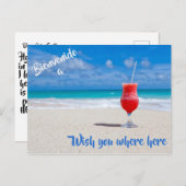 Willkommen auf der Beach Postcard mit Red Tropical Postkarte (Vorne/Hinten)