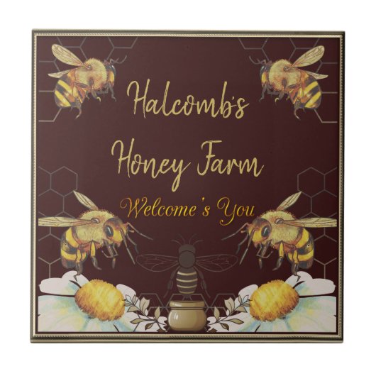 Willkommen auf der Custom Honey Farm | KERAMIK Fliese (Vorderseite)